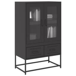 Berkfield Home Highboard Black 68x39x111.5 cm Steel - thumbnail 2