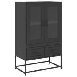 Berkfield Home Highboard Black 68x39x111.5 cm Steel - thumbnail 3