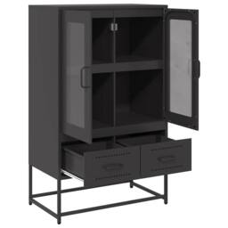 Berkfield Home Highboard Black 68x39x111.5 cm Steel - thumbnail 6
