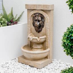 Gardenwize Solar Lion Head Water Feature With Battery Backup in Beige - thumbnail 3