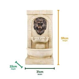 Gardenwize Solar Lion Head Water Feature With Battery Backup in Beige - thumbnail 2