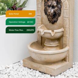 Gardenwize Solar Lion Head Water Feature With Battery Backup in Beige - thumbnail 6