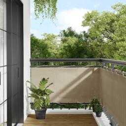 Berkfield Home Balcony Screen Beige 75x1000 cm 100% Polyester Oxford - thumbnail 1
