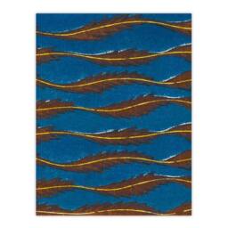 Artery8 Furuya Korin Framed Wall Art Print Vintage Pattern Feathers on Blue - Size: A4 - thumbnail 3
