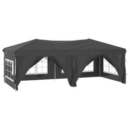 Berkfield Home Folding Party Tent with Sidewalls Anthracite 3x6 m in Black - thumbnail 2