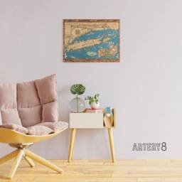"Artery8 Vintage Map of Long Island New York Canvas Wall Art Print - Size: W18"" x H24""" - thumbnail 3