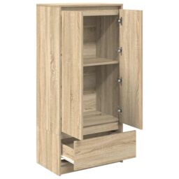 Berkfield Home Cabinet with Drawer Sonoma Oak 55.5x34x119.5 cm Engineered Wood in Brown - thumbnail 5