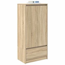 Berkfield Home Cabinet with Drawer Sonoma Oak 55.5x34x119.5 cm Engineered Wood in Brown - thumbnail 4