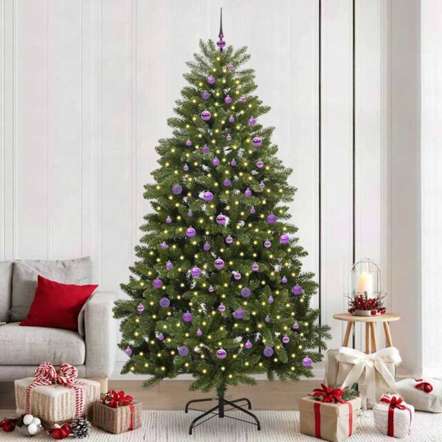 Berkfield Home Artificial Christmas Tree with Stand Green 240 cm PVC & Metal - image 1