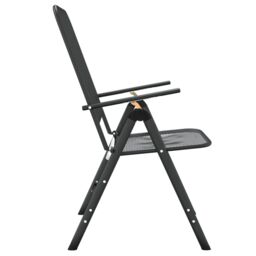 Berkfield Home Folding Garden Chairs 4 pcs Expanded Metal Mesh Anthracite in Black - thumbnail 5