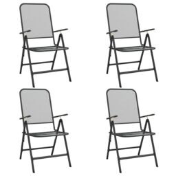 Berkfield Home Folding Garden Chairs 4 pcs Expanded Metal Mesh Anthracite in Black - thumbnail 2