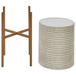 Wyld and Coco Beige Painted Iron Plant Stand Indoor Modern Industrial - Size: Medium - thumbnail 3