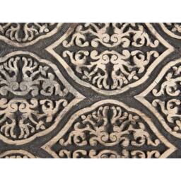 Wyld and Coco Set of 2 Light Mango Wood Side Tables with Carved Oriental Tops in Brown - thumbnail 8
