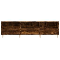 Berkfield Home TV Cabinet Smoked Oak 150x30x44.5 cm Engineered Wood in Brown - thumbnail 5