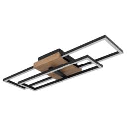 Netlighting Kendra 60x15cm Semi Flush Ceiling Light Matt Black 2x LED 3000K - Size: 60x15 cm - thumbnail 2