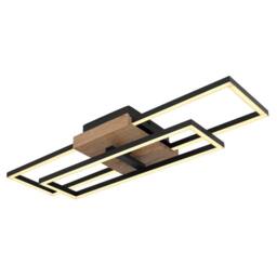 Netlighting Kendra 60x15cm Semi Flush Ceiling Light Matt Black 2x LED 3000K - Size: 60x15 cm