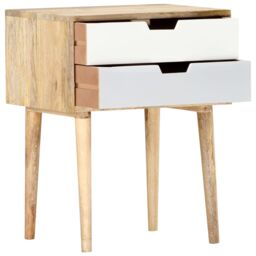 Berkfield Home Bedside Cabinet 47x35x59 cm Solid Mango Wood - Size: 47 x 35 x 59 cm - thumbnail 2