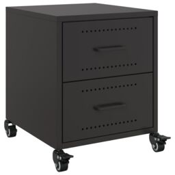 Berkfield Home Bedside Cabinets 2 pcs Black 36x39x43.5 cm Steel - thumbnail 6