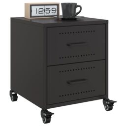 Berkfield Home Bedside Cabinets 2 pcs Black 36x39x43.5 cm Steel - thumbnail 1
