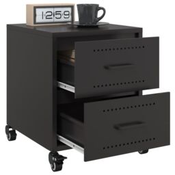 Berkfield Home Bedside Cabinets 2 pcs Black 36x39x43.5 cm Steel - thumbnail 4