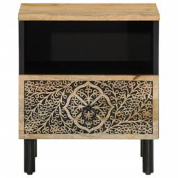 Berkfield Home Beautiful Bedside Cabinet 40x33x46 cm Solid Wood Mango in Brown - Size: 40 x 33 x 46 cm - thumbnail 5