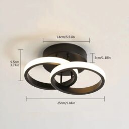 Pheashine Modern LED Ceiling Light, 22W, Warm White, For Living Room, Hallway in Black - thumbnail 3