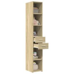 Berkfield Home Highboard Sonoma Oak 30x42.5x185 cm Engineered Wood in Tan - thumbnail 1
