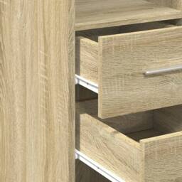 Berkfield Home Highboard Sonoma Oak 30x42.5x185 cm Engineered Wood in Tan - thumbnail 7