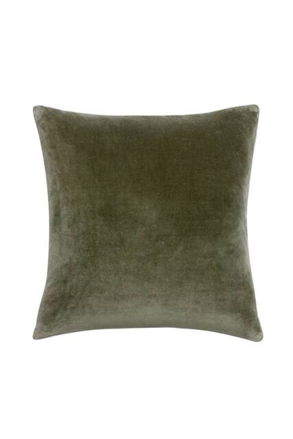 CHRISTY Luxury Filled Velvet 'Jaipur' Square Cushions in Olive - Size: 45 cm x 45 cm - image 1