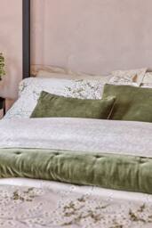 CHRISTY Luxury Filled Velvet 'Jaipur' Square Cushions in Olive - Size: 45 cm x 45 cm - thumbnail 2