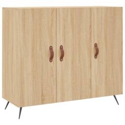 Berkfield Home Sideboard Sonoma Oak 90x34x80 cm Engineered Wood in Light Tan - Size: 90 x 34 x 80 cm