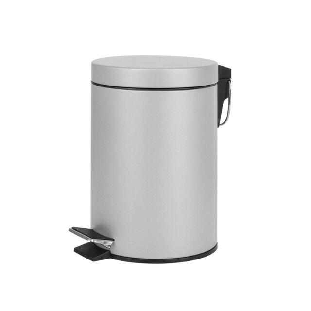3L Bathroom Pedal Bin In Silver