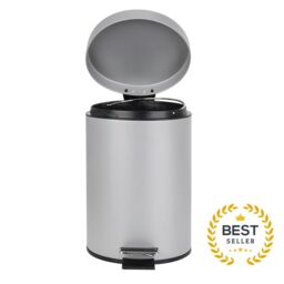 3L Bathroom Pedal Bin In Silver - thumbnail 3
