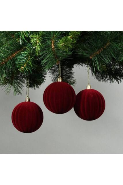 KDMD 8cm Red Velvet Watermelon Baubles Set of 6 - image 1