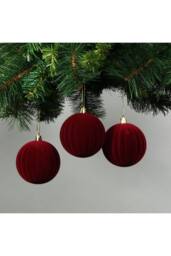 KDMD 8cm Red Velvet Watermelon Baubles Set of 6 - thumbnail 1