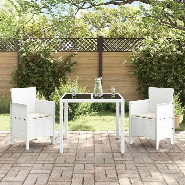 Berkfield Home White Garden Chairs with Cushions 2 pcs White Poly Rattan - image 1