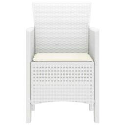 Berkfield Home White Garden Chairs with Cushions 2 pcs White Poly Rattan - thumbnail 5