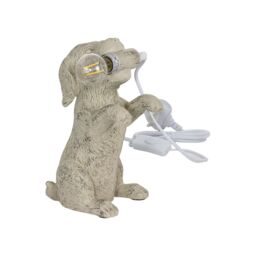 First Choice Lighting Set of 2 Rufus - Natural Dog Table Lamps in Cream - thumbnail 4