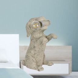 First Choice Lighting Set of 2 Rufus - Natural Dog Table Lamps in Cream - thumbnail 7