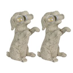 First Choice Lighting Set of 2 Rufus - Natural Dog Table Lamps in Cream - thumbnail 1