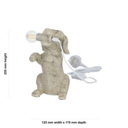 First Choice Lighting Set of 2 Rufus - Natural Dog Table Lamps in Cream - thumbnail 9