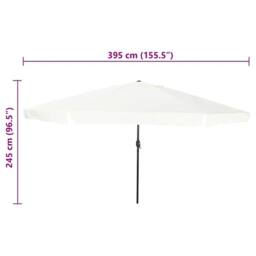 Berkfield Home Garden Umbrella 395x245 cm Sand White - thumbnail 7