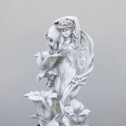 Primrose Solar Power Water Nymph Floral Pedestal Water Feature LEDs Grey 108cm - thumbnail 4