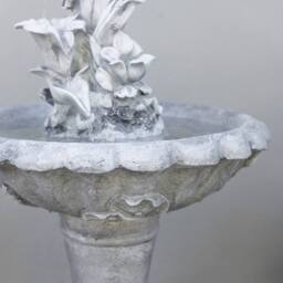 Primrose Solar Power Water Nymph Floral Pedestal Water Feature LEDs Grey 108cm - thumbnail 5