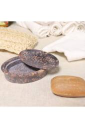 KDMD Soapstone Soap Dish & Drainer 11x8cm - Classic Oval, Drying Grooves in Brown - Size: 11x8 cm - thumbnail 3