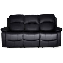 Bravich LTD Bonded Leather Recliner Sofa - 3 Seater in Black - thumbnail 5