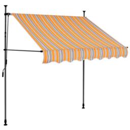 Berkfield Home Manual Retractable Awning with LED 100 cm Yellow & Blue