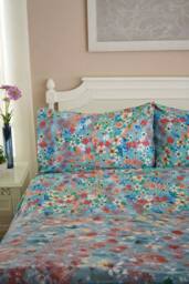 Deyongs Floral Mosaic Soft Cotton Duvet Set in Printed Design - Size: Double - thumbnail 2