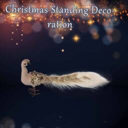 VFM e-Store Christmas Velvet Peacock Decoration 19cm x 13cm Brown X 1 - Size: 19 cm x 13 cm - thumbnail 3