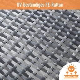 HomeTouch 7 Seater Rattan Garden Furniture Sofa Set with Cushions & Stools in Grey - Size: 1 Pack - thumbnail 5